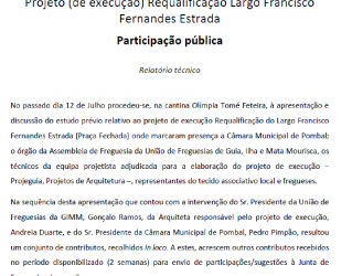 Projeto (de execução) de Requalificação do Largo Francisco Fernandes Estrada